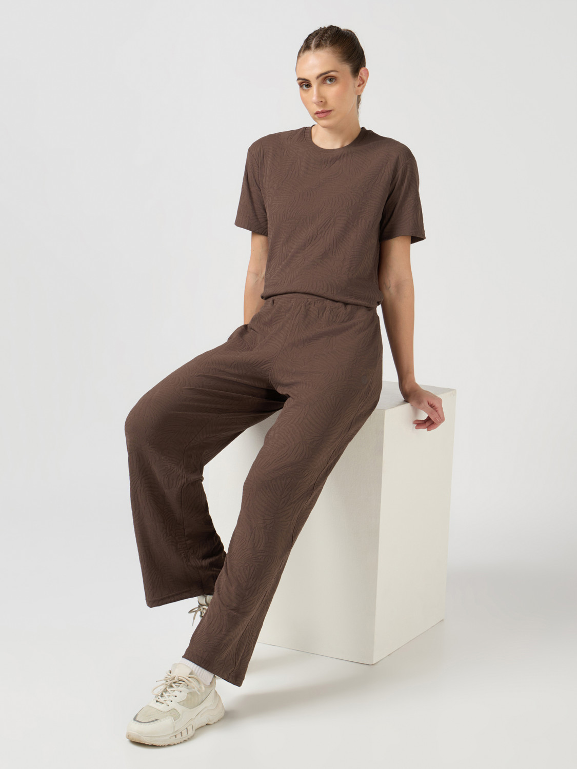 Image of TECHNOSPORT Solid Women Brown Track Pants