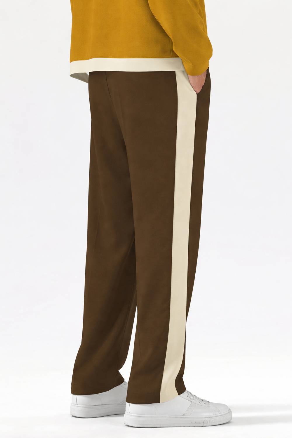 COMBRAIDED Men Brown Beige Track Pants - Image 2