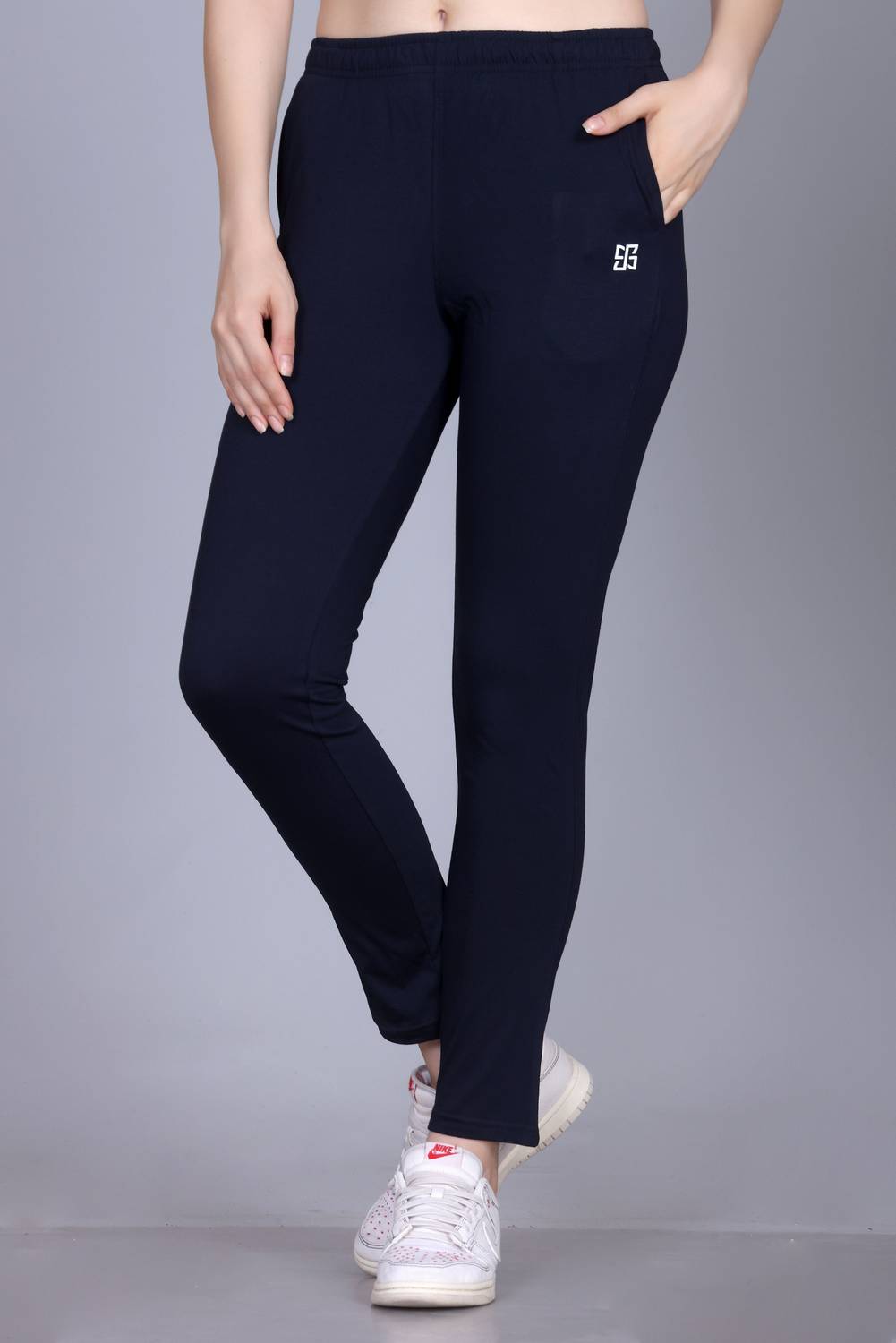 BILBURY Solid, Printed Women Dark Blue Track Pants