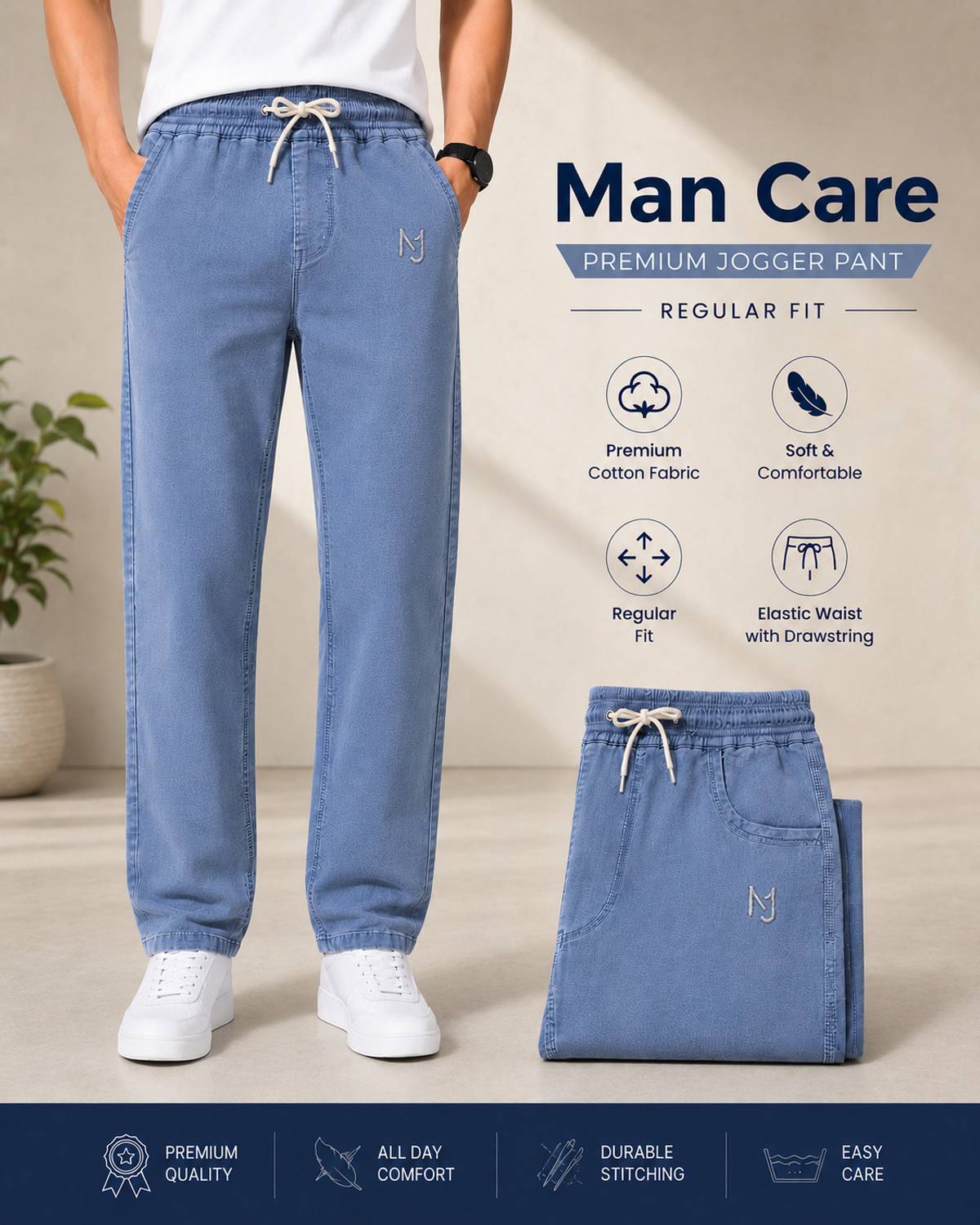 BGE Men Blue Track Pants - Image 1