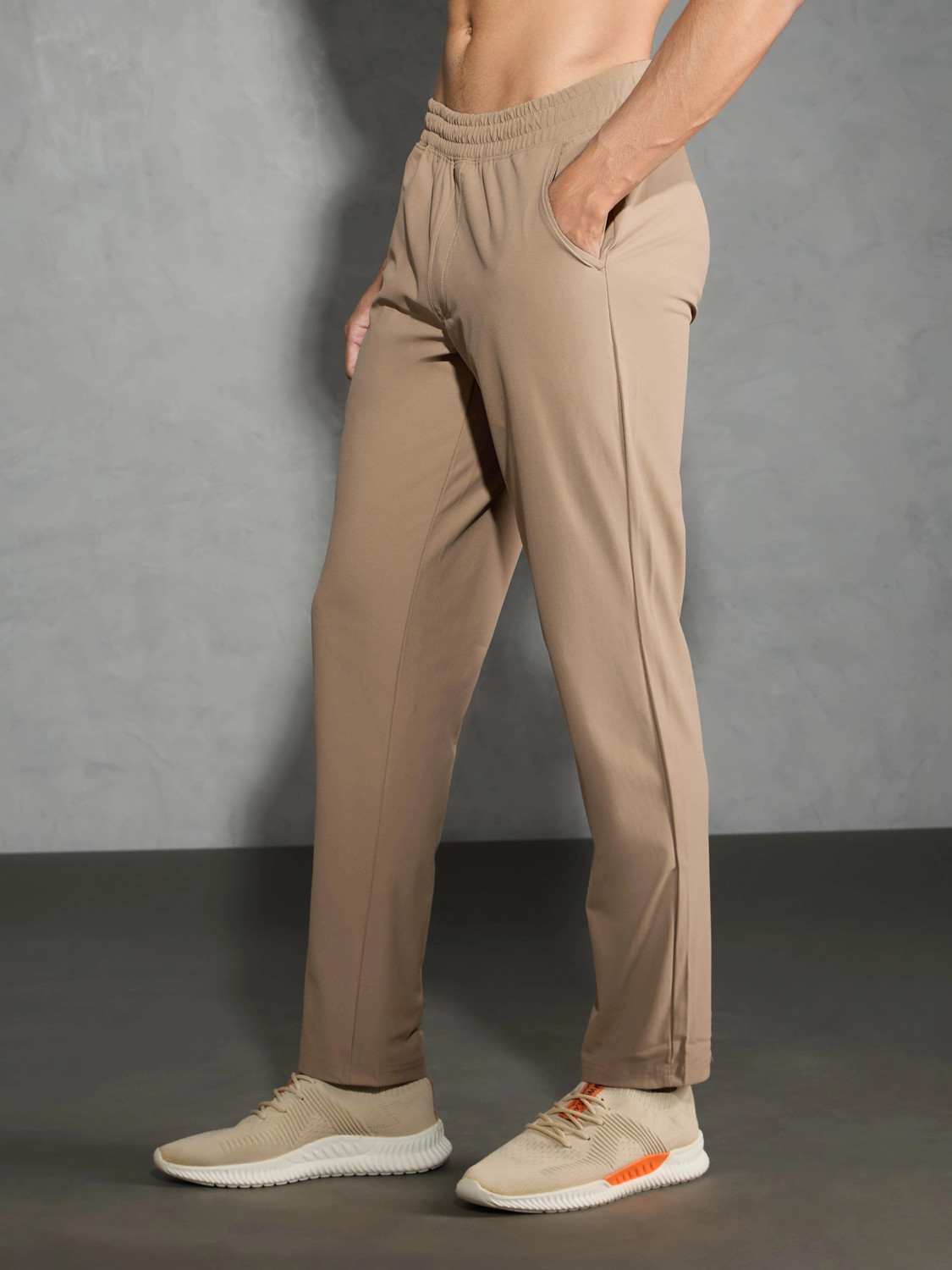 Image of TECHNOSPORT Solid Men Beige Track Pants