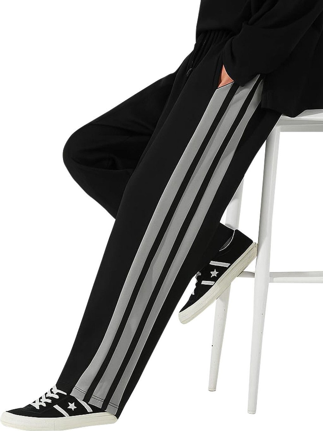 Image of CULISH Striped Men Black Track Pants