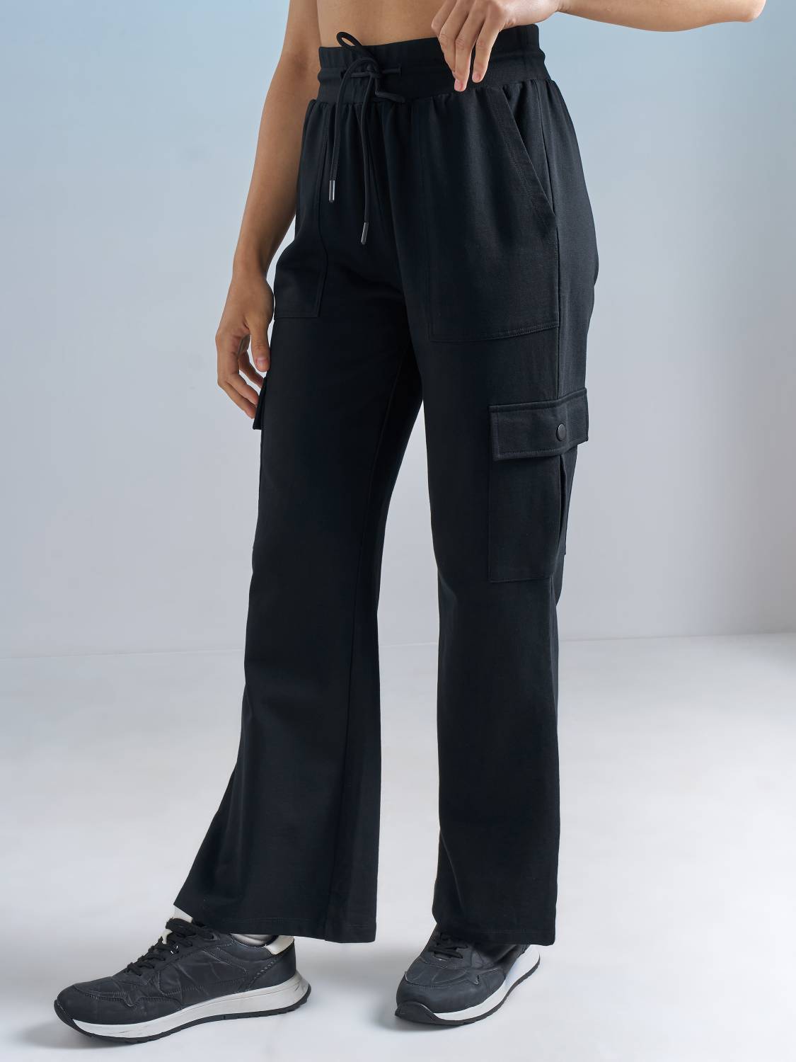 Tokyo Talkies Solid Women Black Track Pants - Buy Tokyo Talkies