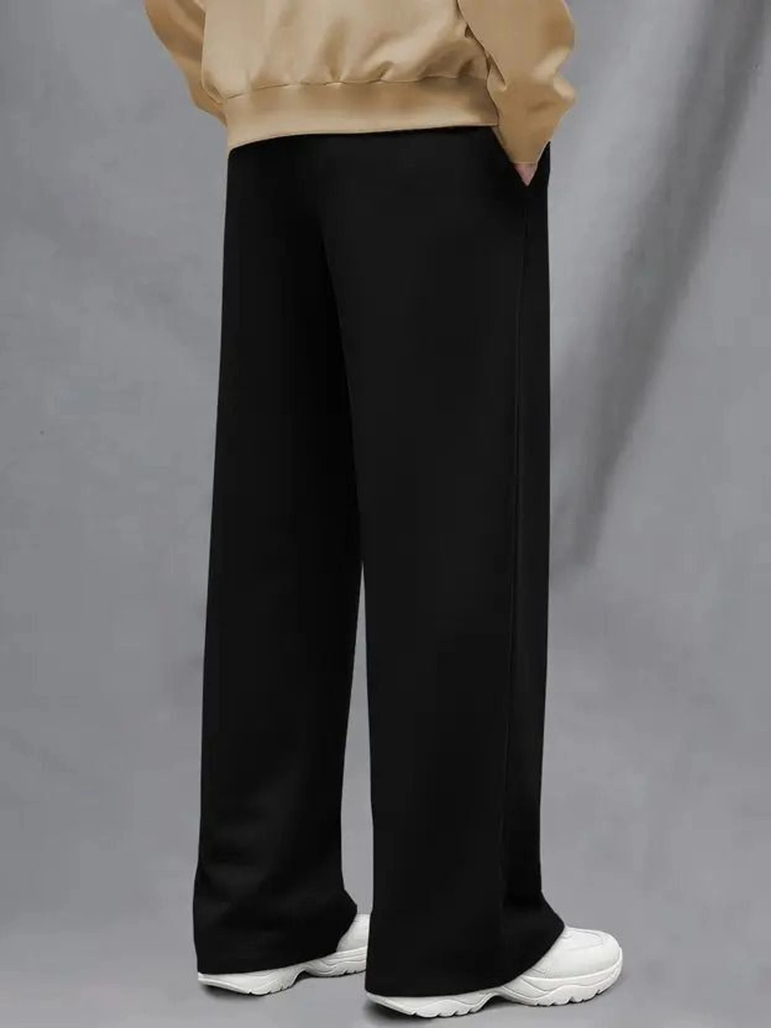 Image of VisorUp Solid Men Black Track Pants