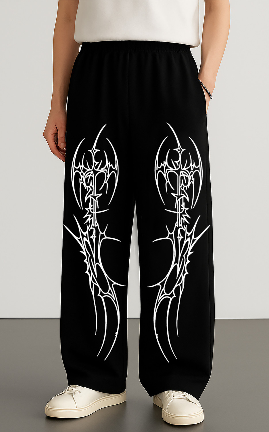 Image of JUGULAR Printed Men Black Track Pants