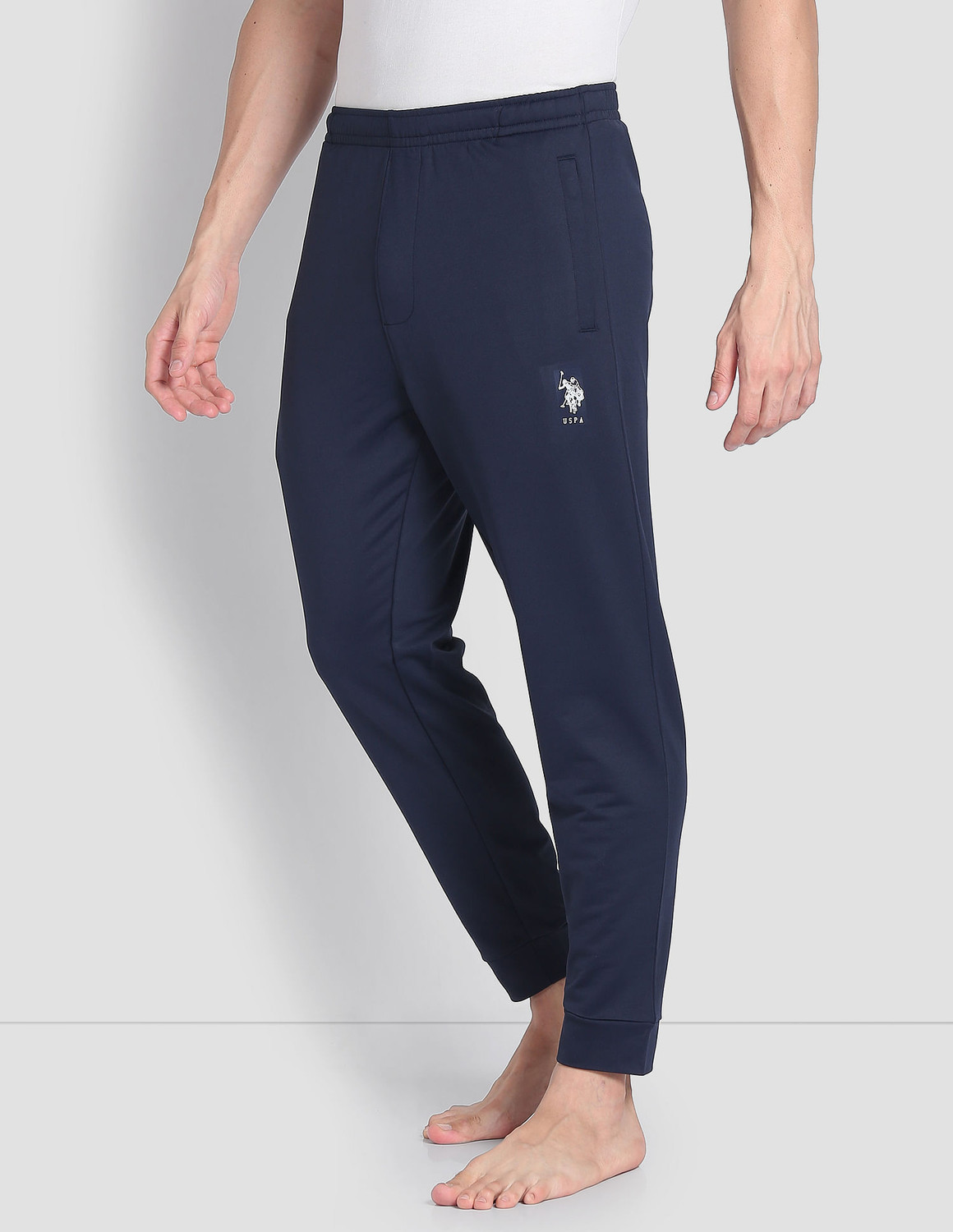 Image of U.S. POLO ASSN. Men Solid Blue Track Pants