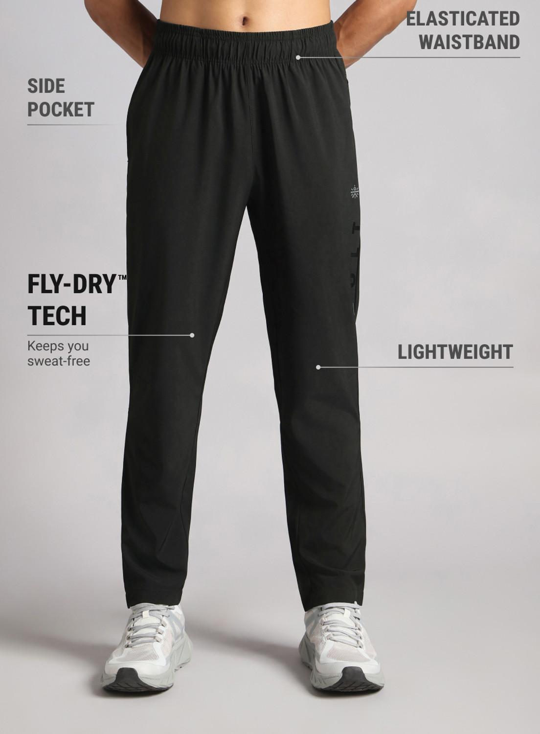 Image of Cult Solid Men Black Track Pants