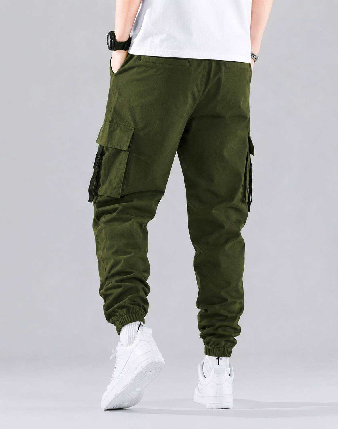 Joggers Park Striped Olive Track Pants - Image 3