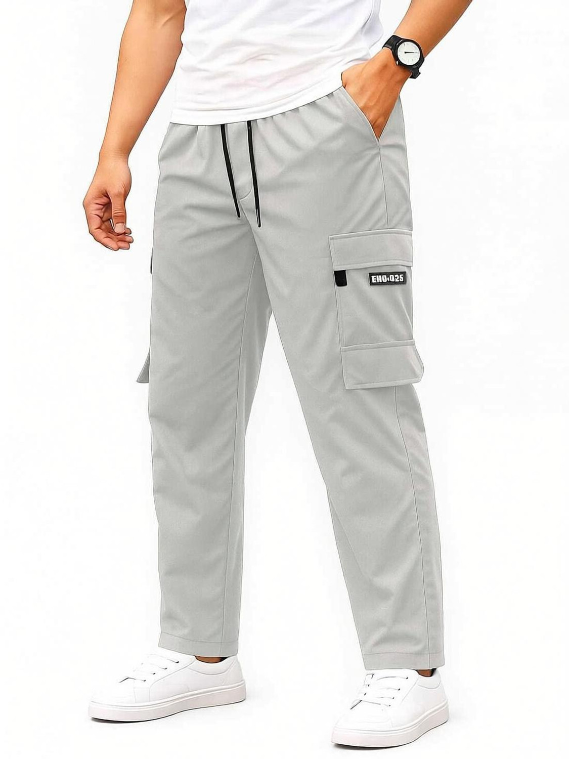 Image of SILFIRA Solid Men Grey Track Pants