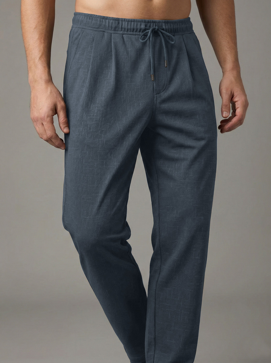 Image of INDICLUB Self Design Men Grey Track Pants
