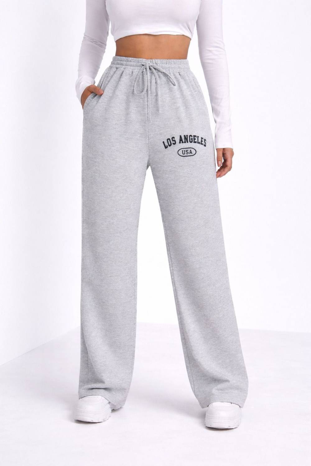 1stLov Printed Women Grey Track Pants