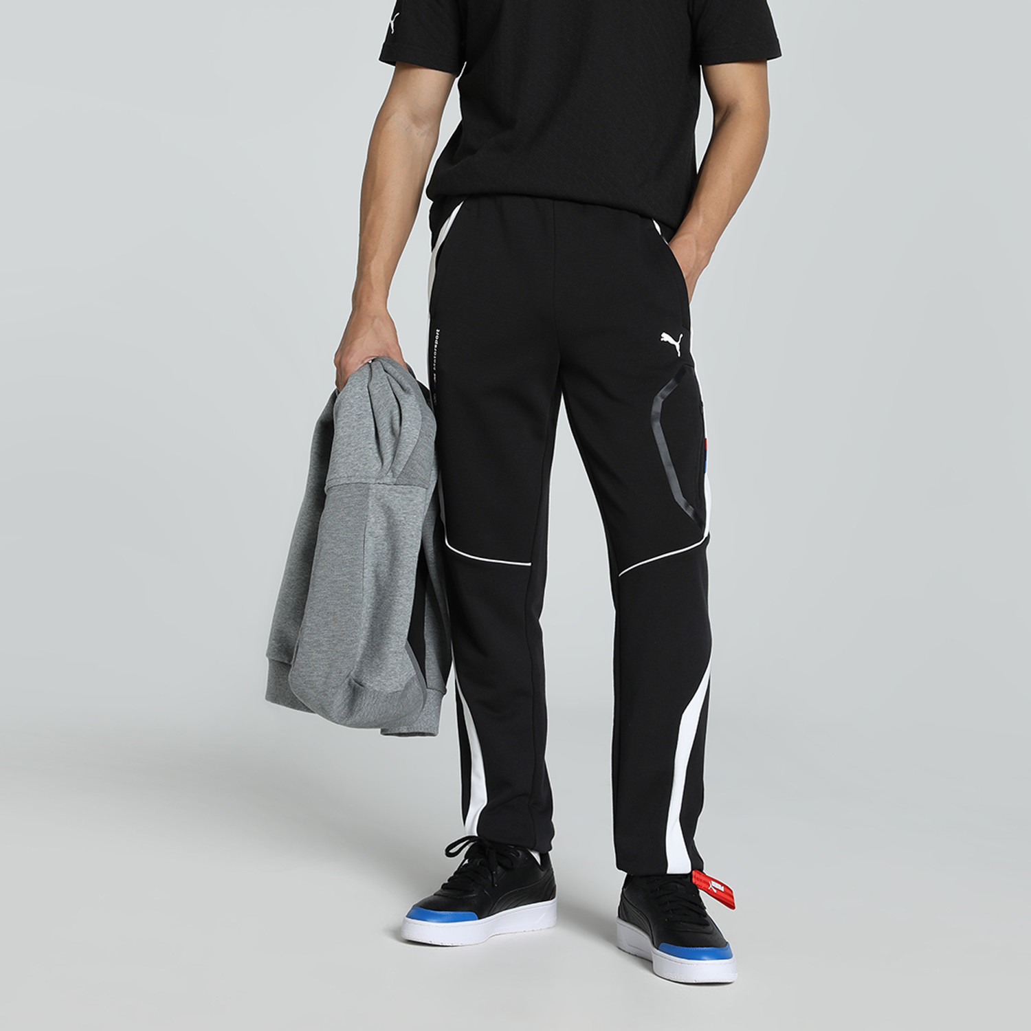 Image of PUMA Colorblock Men Black Track Pants