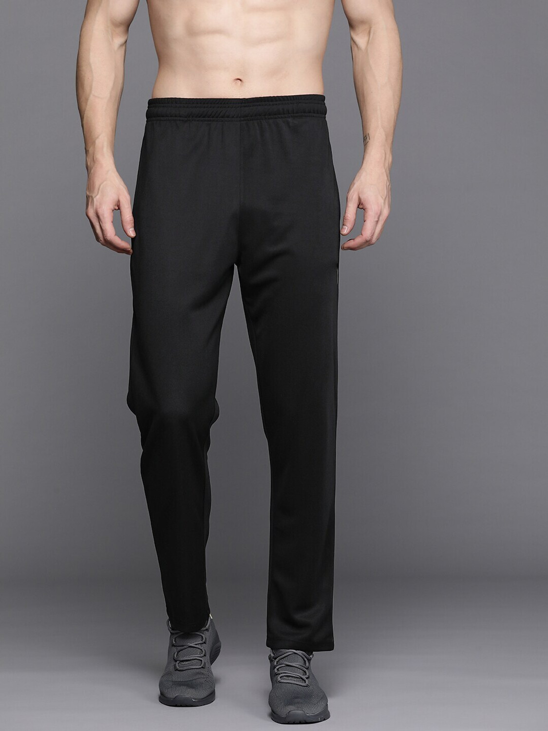 Image of HRX by Hrithik Roshan Solid Men Black Track Pants