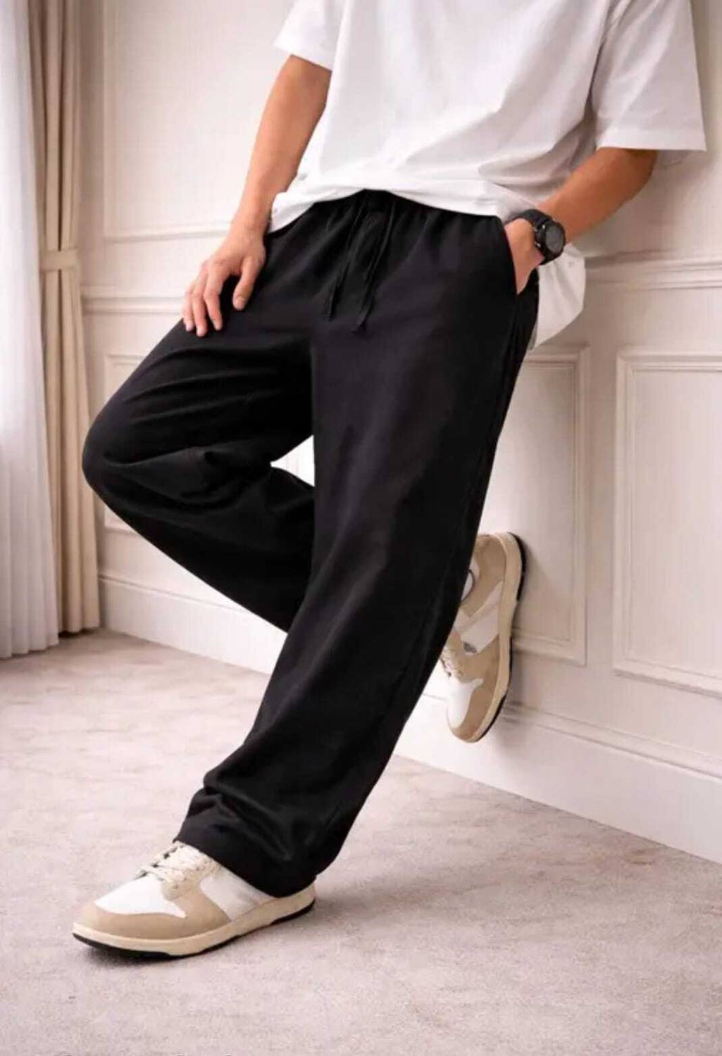 Ariicon Relaxed Men Black Trousers - Image 4