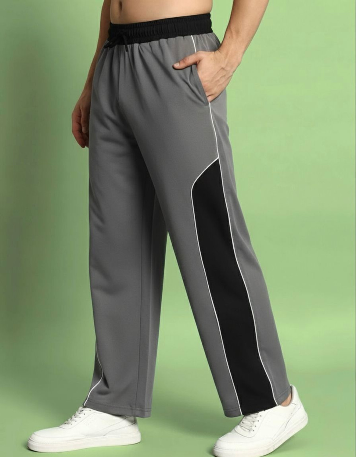 Image of IMSA MODA Colorblock Men Grey Track Pants