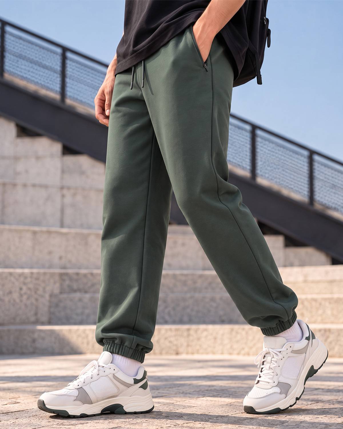 BEWAKOOF Solid Men Grey Track Pants