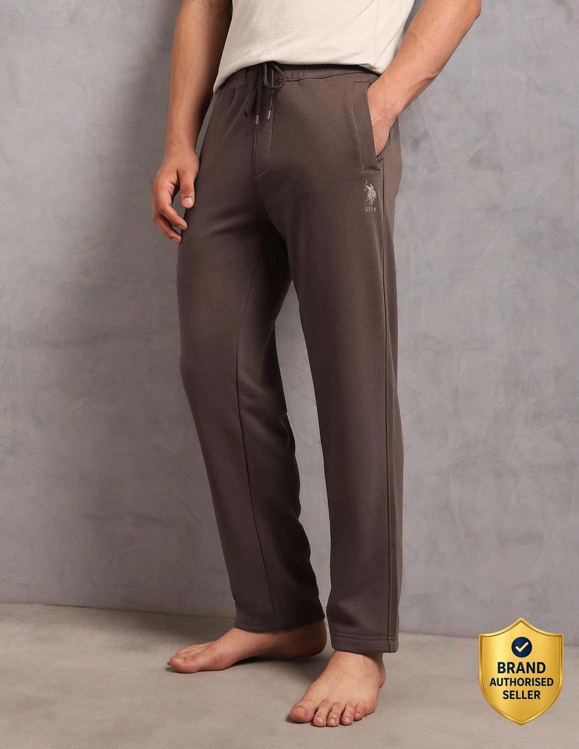 U.S. POLO ASSN. Solid Men Brown Track Pants