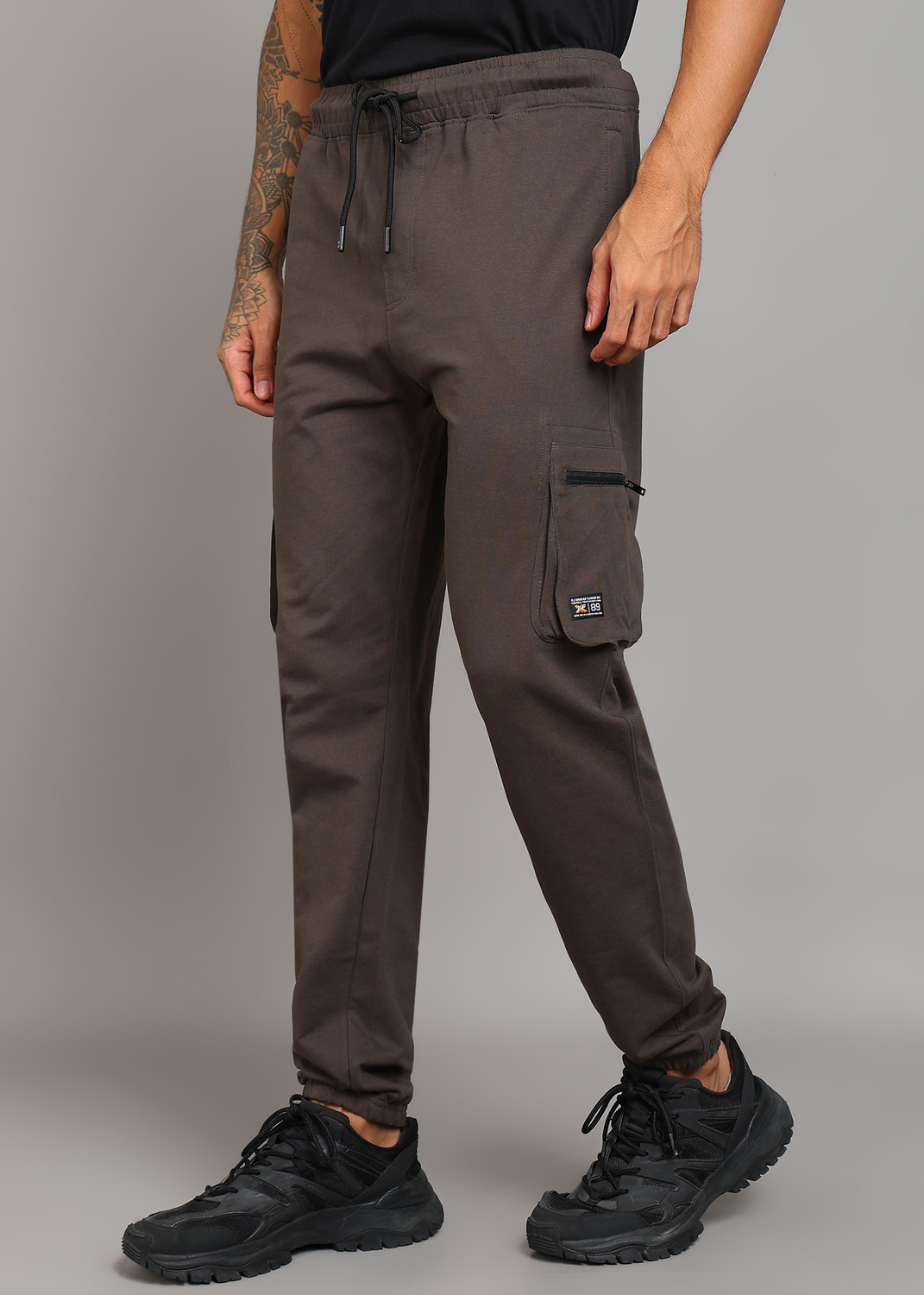 Image of KILLER Solid Men Dark Green Track Pants