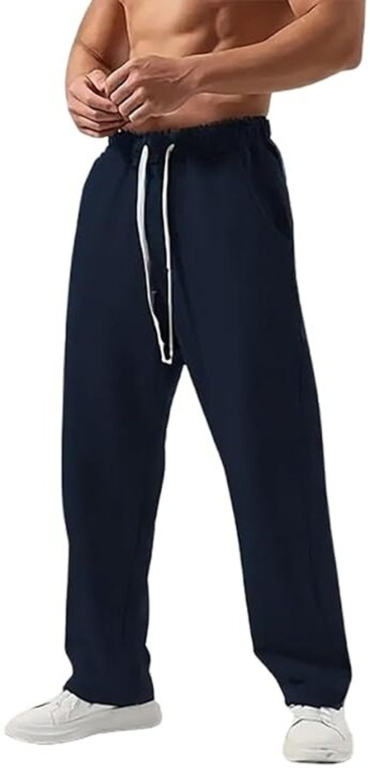Image of THREADMILE Solid Men Dark Blue Track Pants