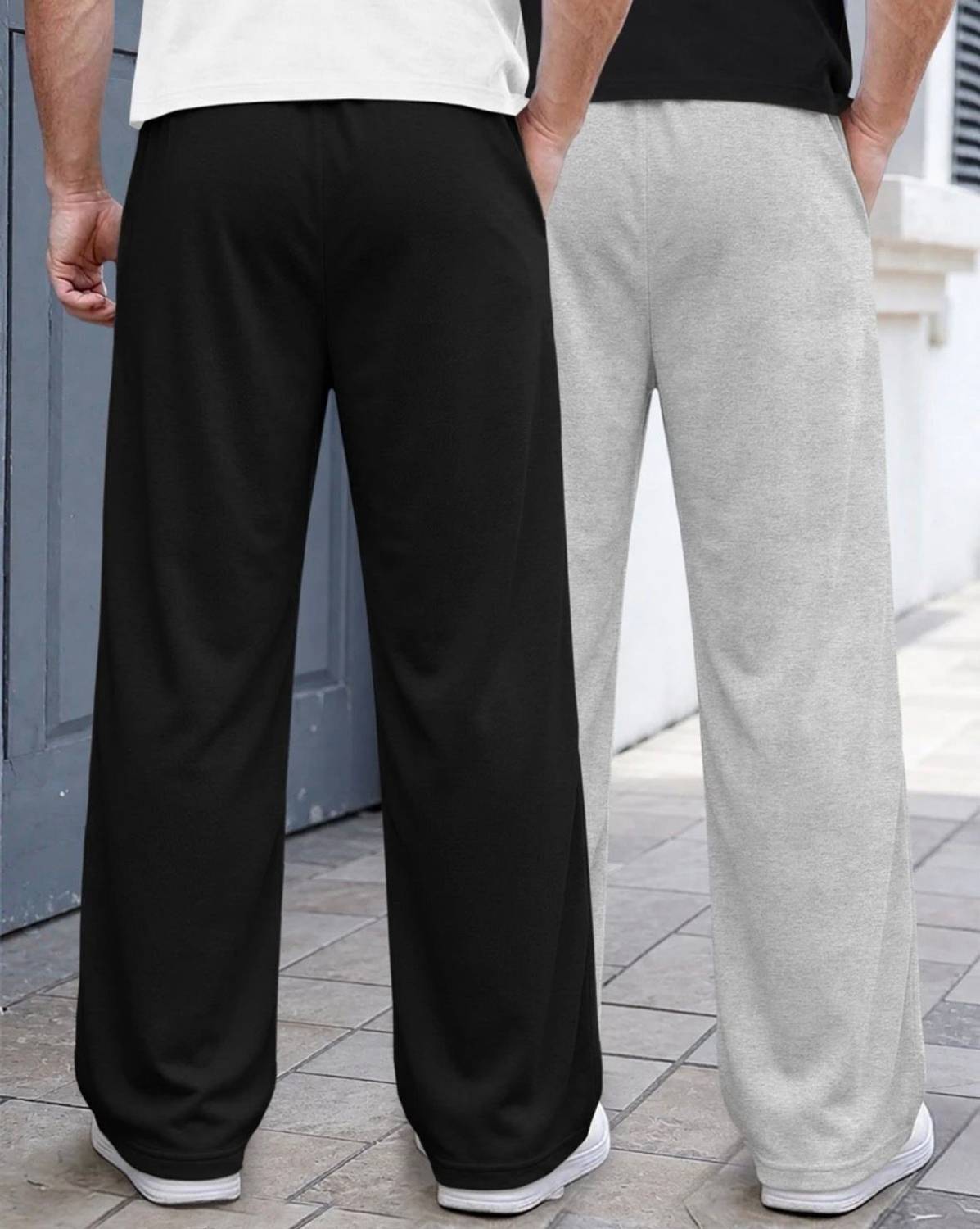 SELL4U Men Grey, Black Track Pants (Pack of 2) - Image 2