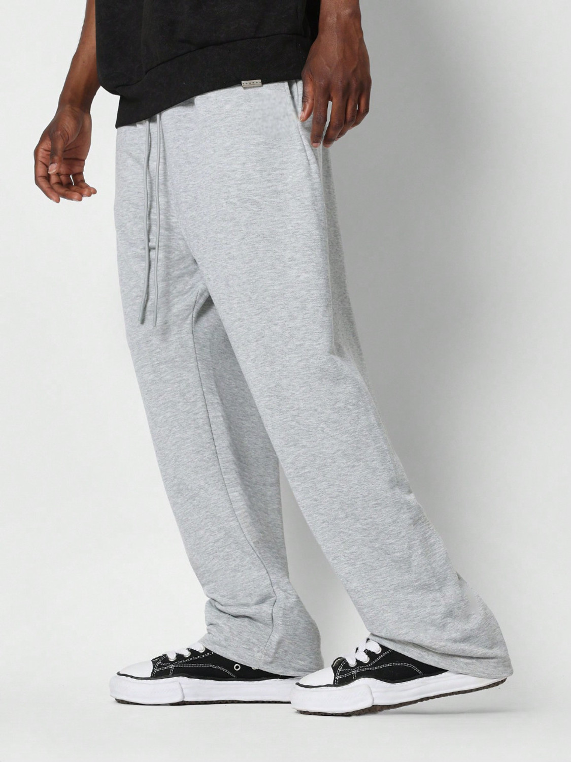 Image of Dockstreet Loose Fit Men Grey Trousers