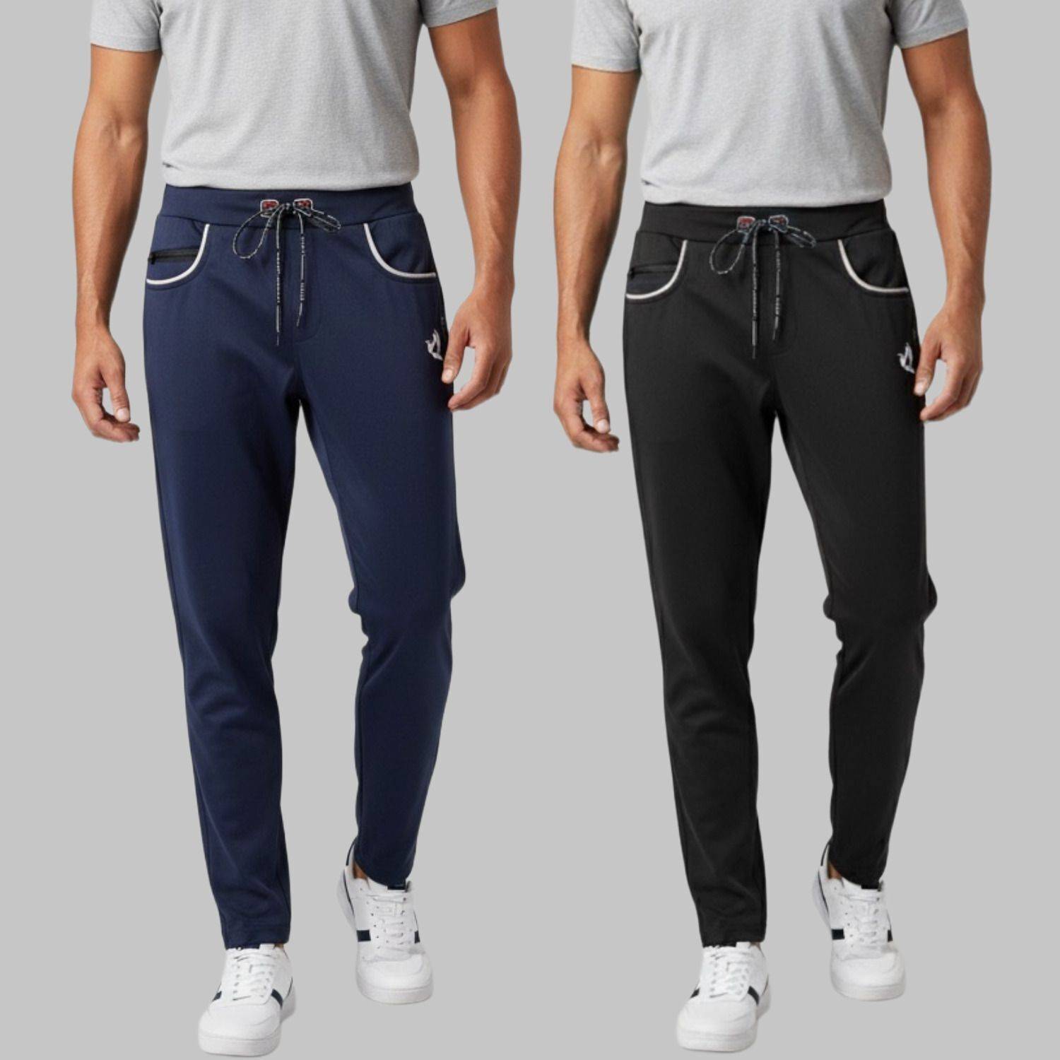 Avyana Solid Men Black Track Pants