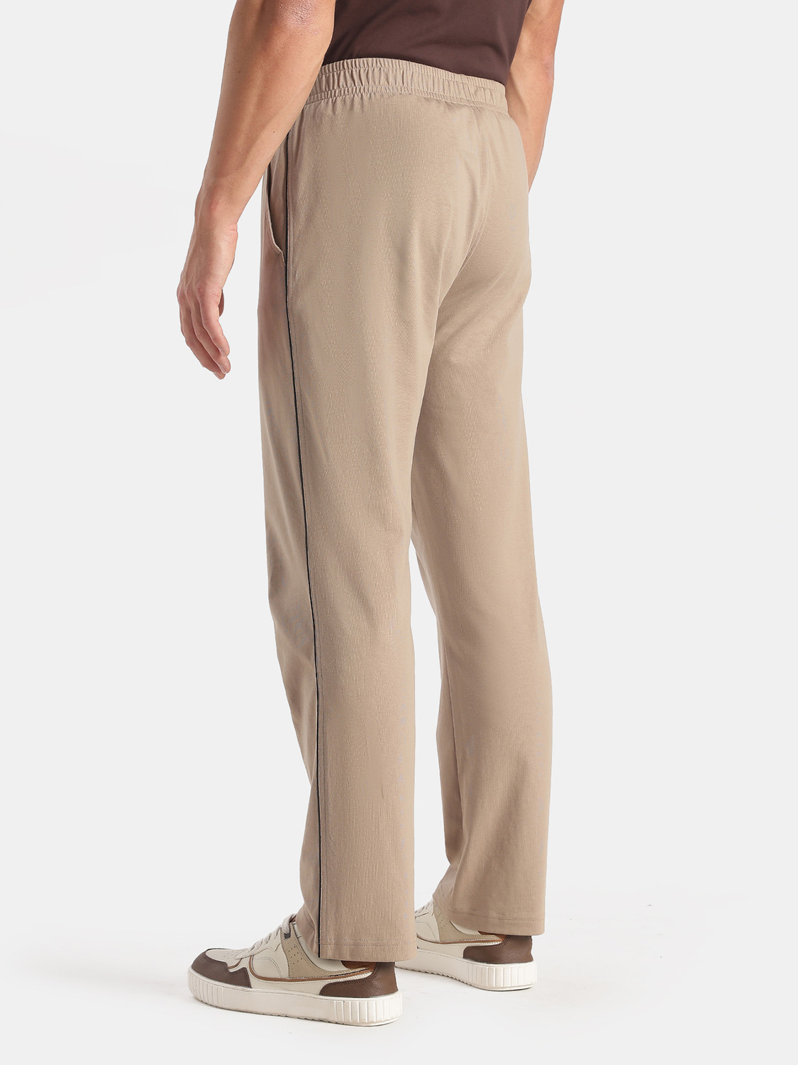 Image of JOCKEY 9500 Super Combed Cotton Rich Solid Men Beige Track Pants