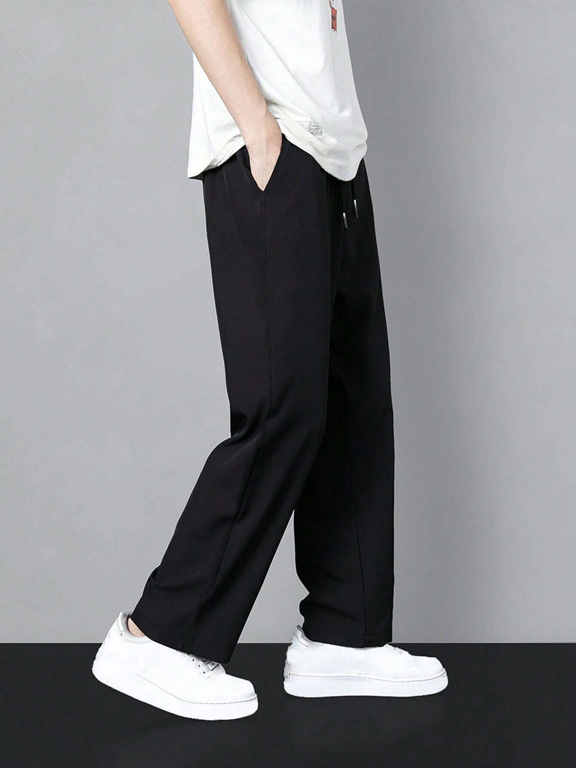 Image of METRONAUT Solid Men Black Track Pants