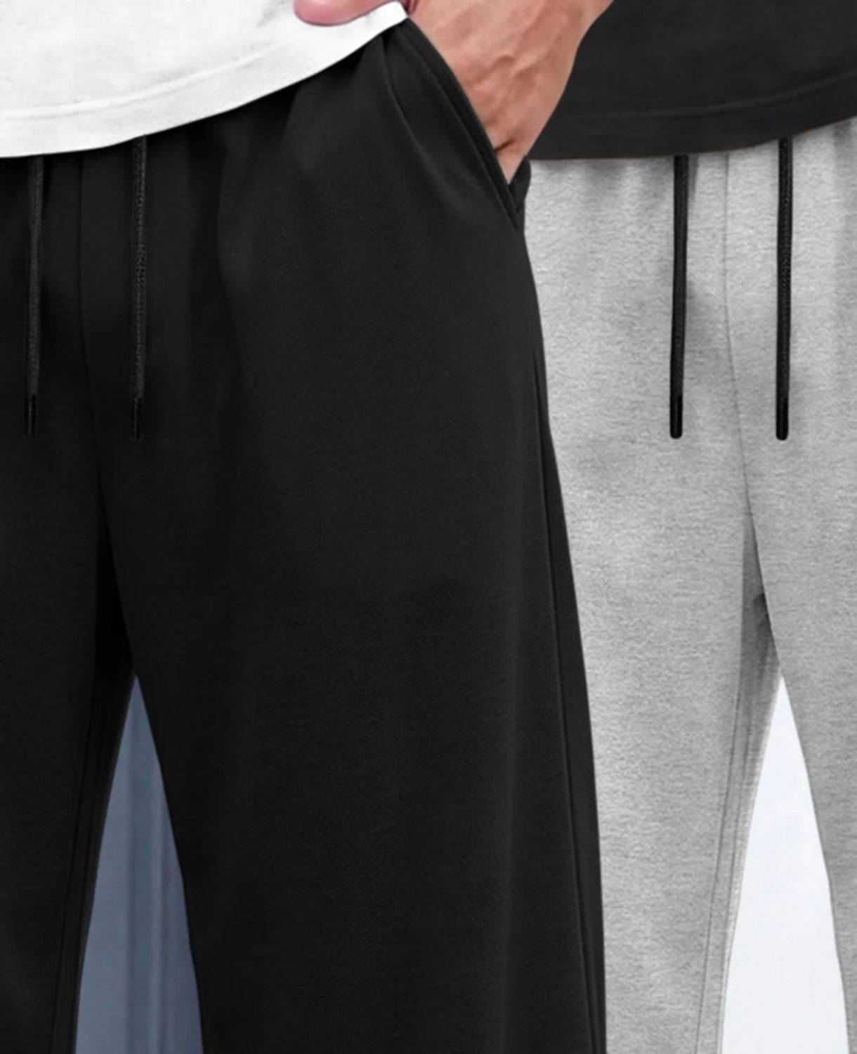 SELL4U Men Grey, Black Track Pants (Pack of 2) - Image 3