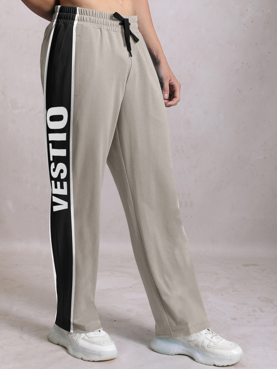 Image of VESTIO Printed Men Beige Track Pants