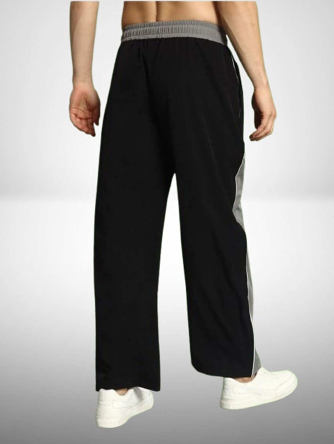 Image of NetClick Striped Men Black Track Pants