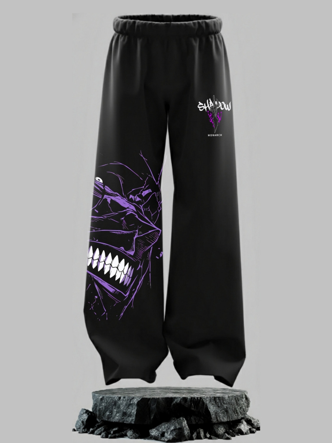 Image of Wayup Graphic Print Men Black Track Pants