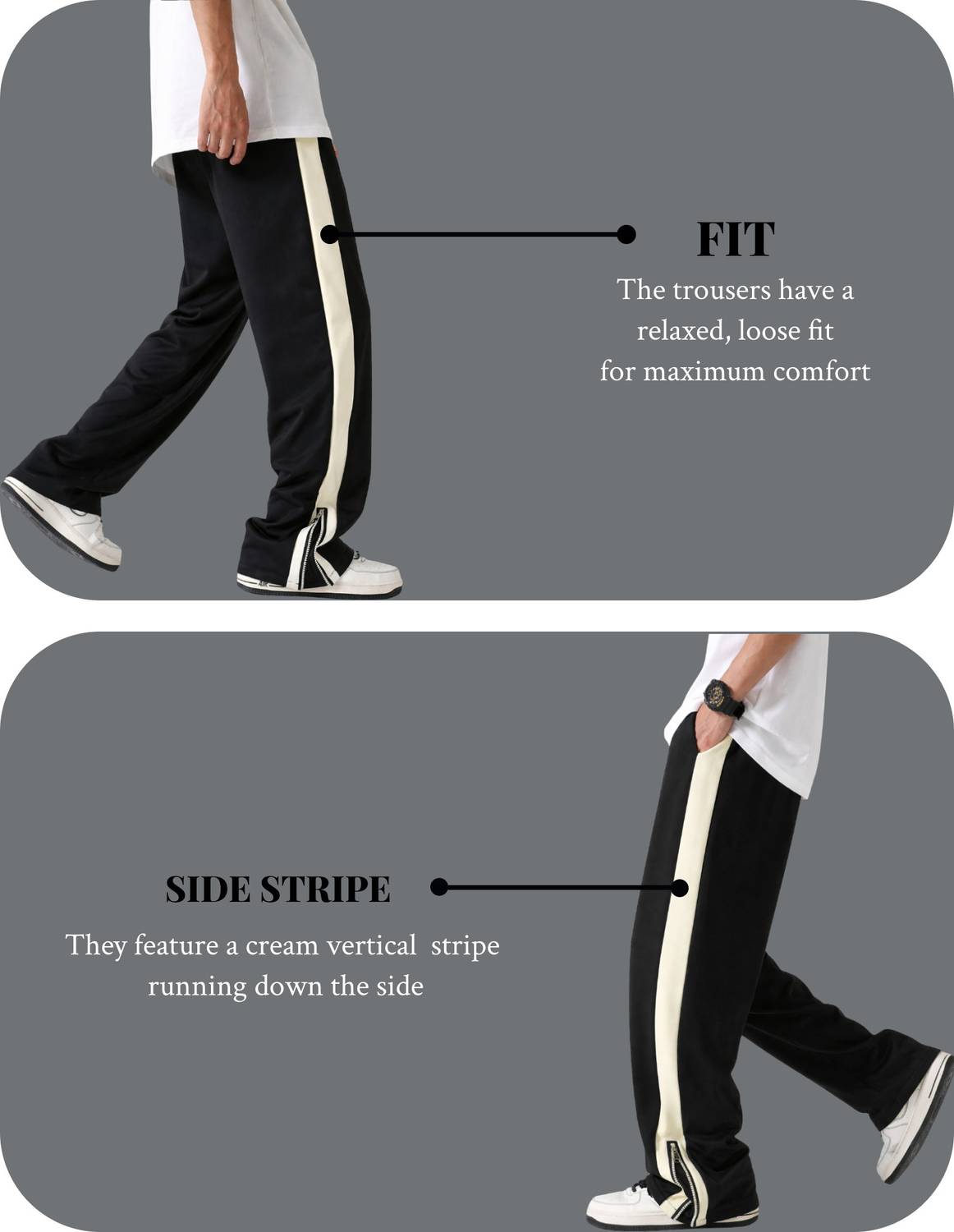Vontade Black Colorblock Men Track Pants - Image 5