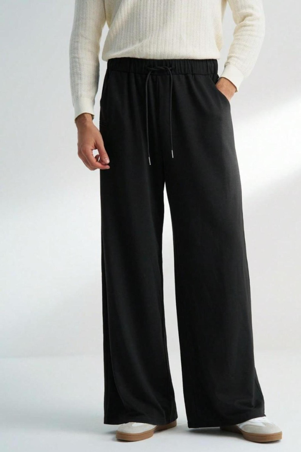 Image of Dockstreet Solid Men Black Track Pants