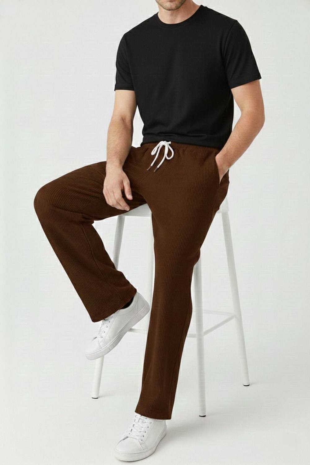 rk hub Solid Men Brown Track Pants - Image 5