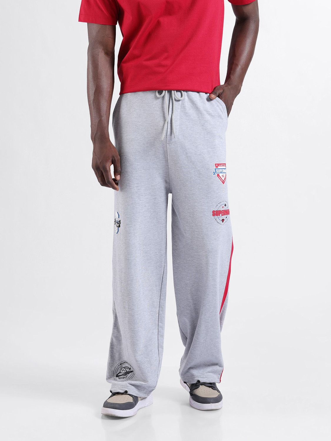 Image of The Indian Garage Co. Printed Men Grey Track Pants