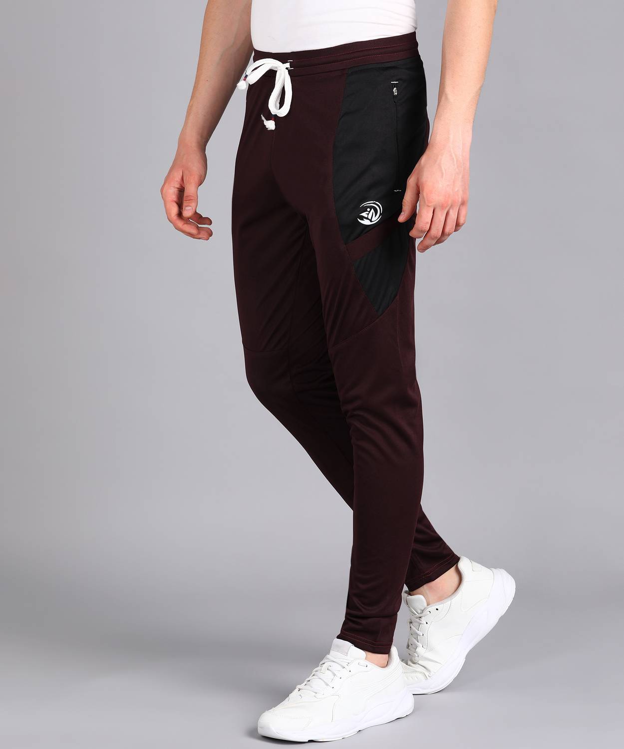 AYLMER Colorblock Men Maroon Track Pants
