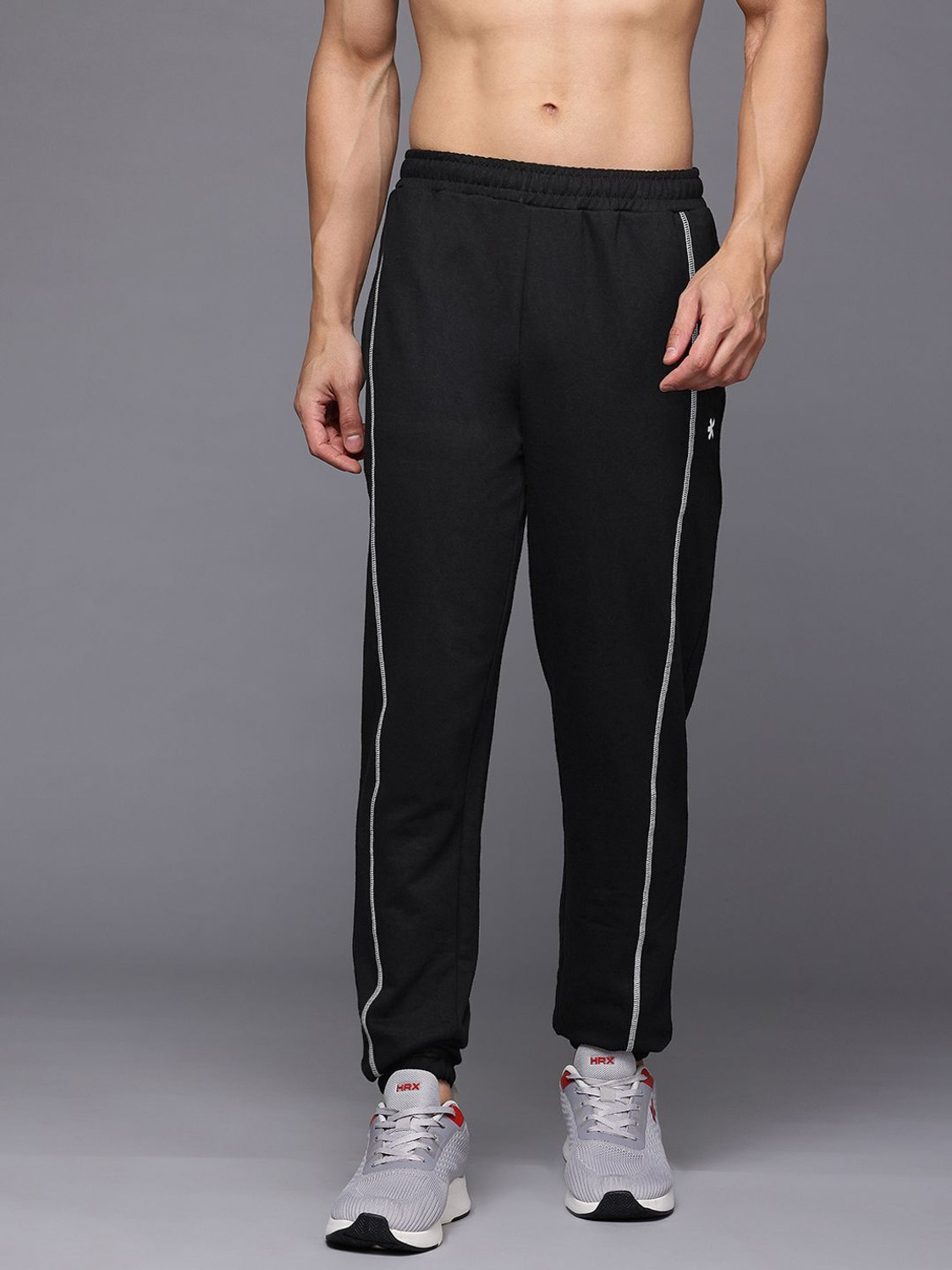 Image of HRX by Hrithik Roshan Solid Men Black Track Pants