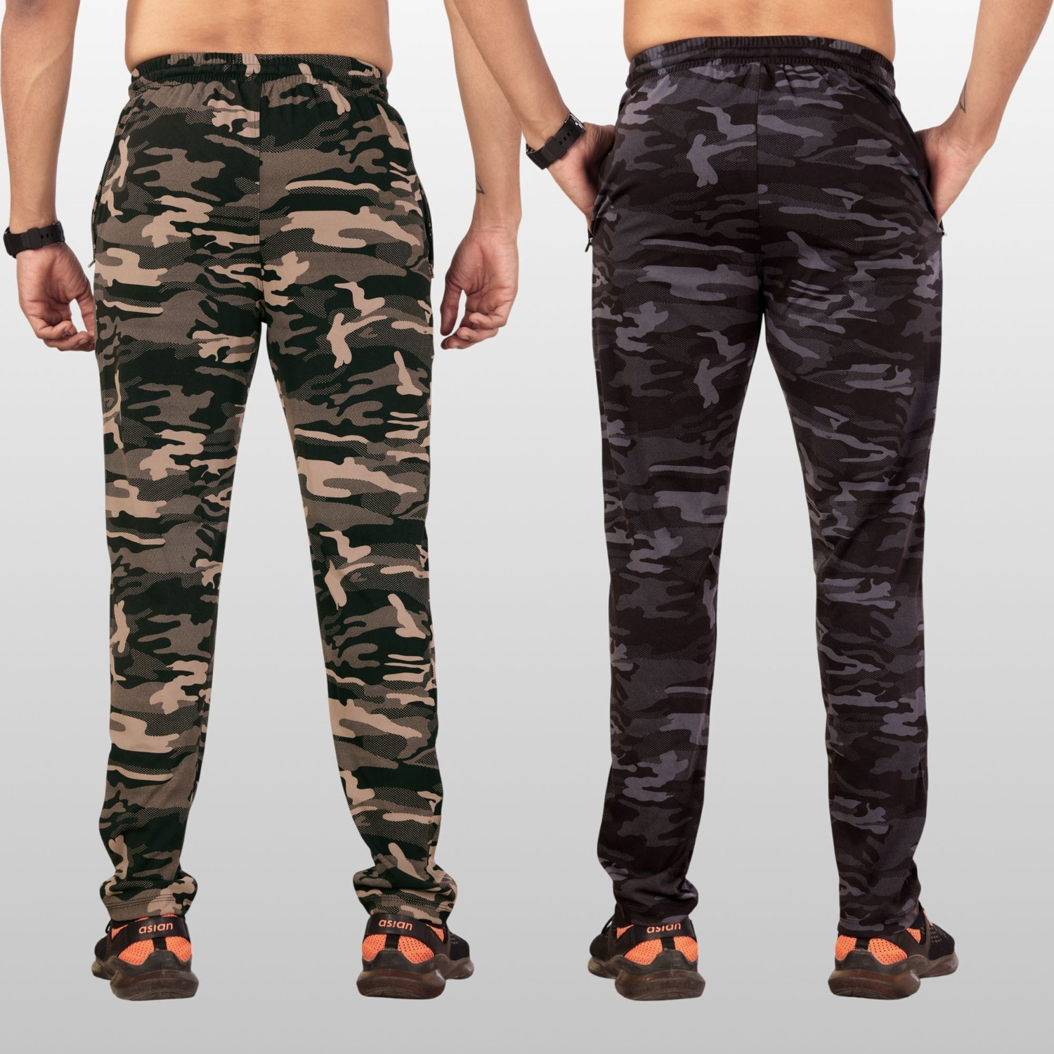 Image of DIHOX Printed Men Beige, Grey Track Pants