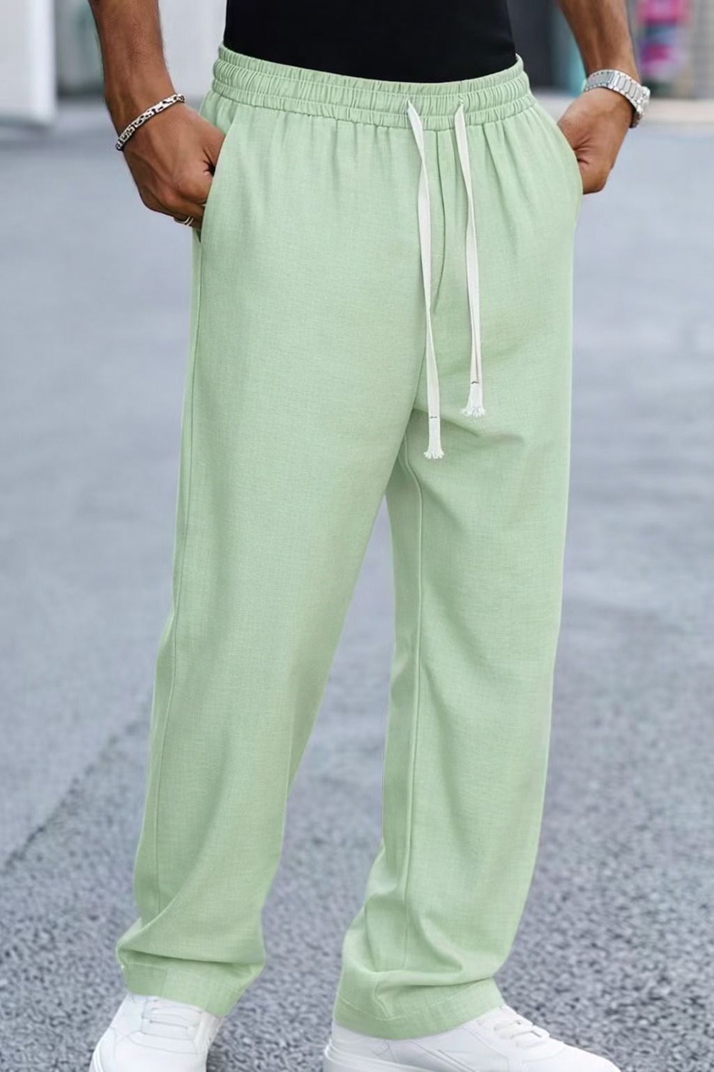 Image of COMBRAIDE Solid Men Light Green Track Pants