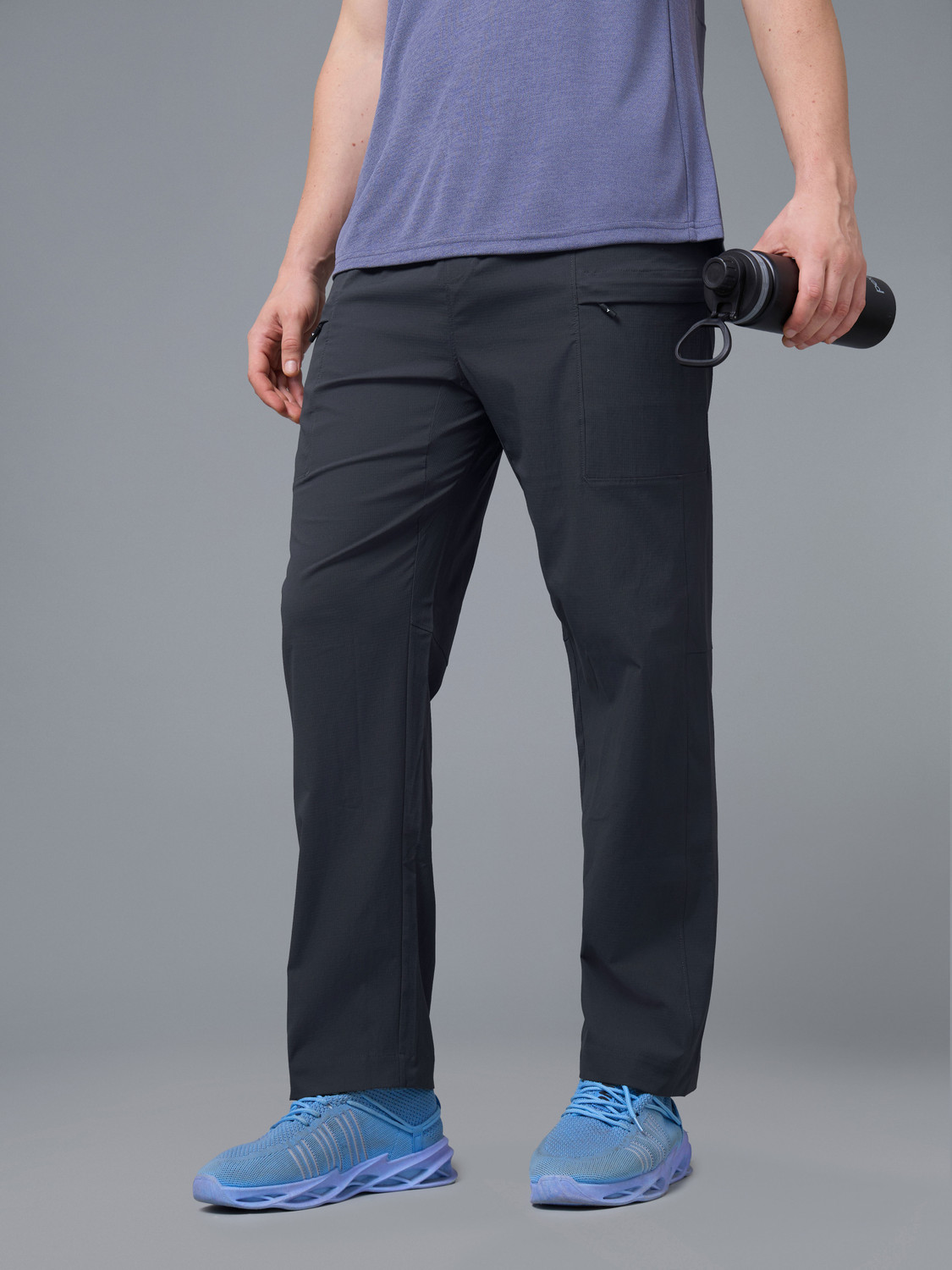 Image of TECHNOSPORT Solid Men Grey Track Pants
