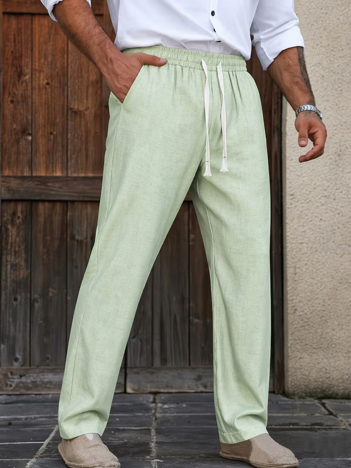 Image of COMBRAIDE Solid Men Light Green Track Pants