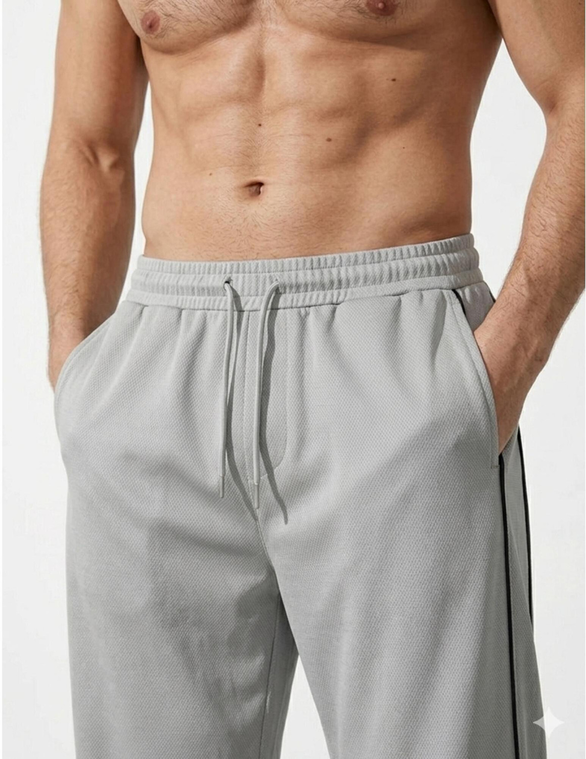 Image of Blacktail Striped Men Black, Grey Track Pants