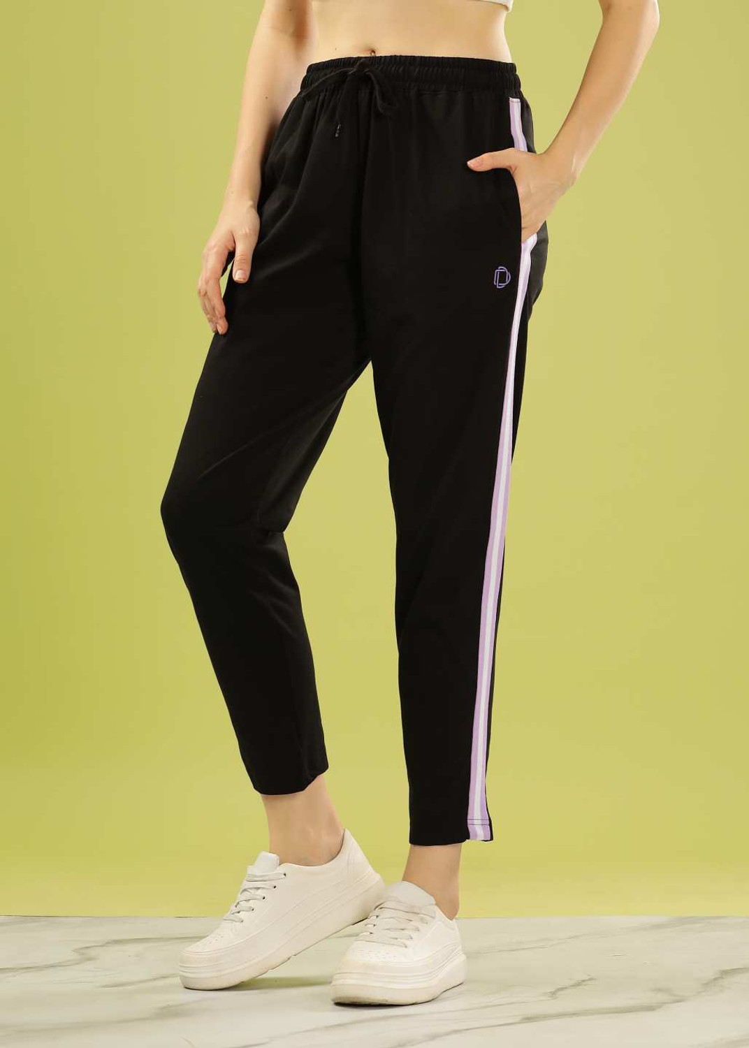 Image of Dollar Solid Women Multicolor Track Pants