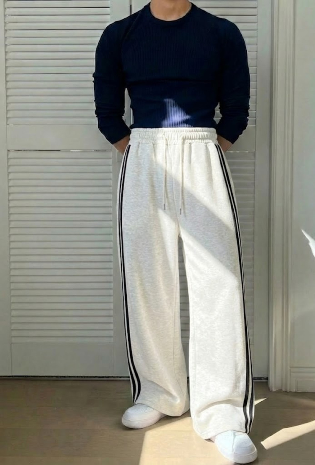 Image of Dockstreet Solid Men White Track Pants