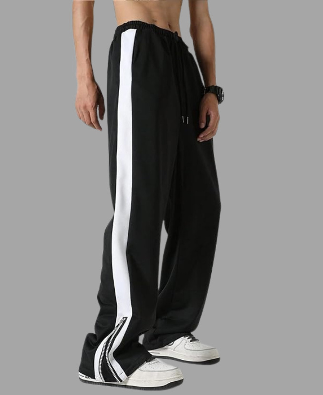 Image of ALPTRA Solid Men Black Track Pants