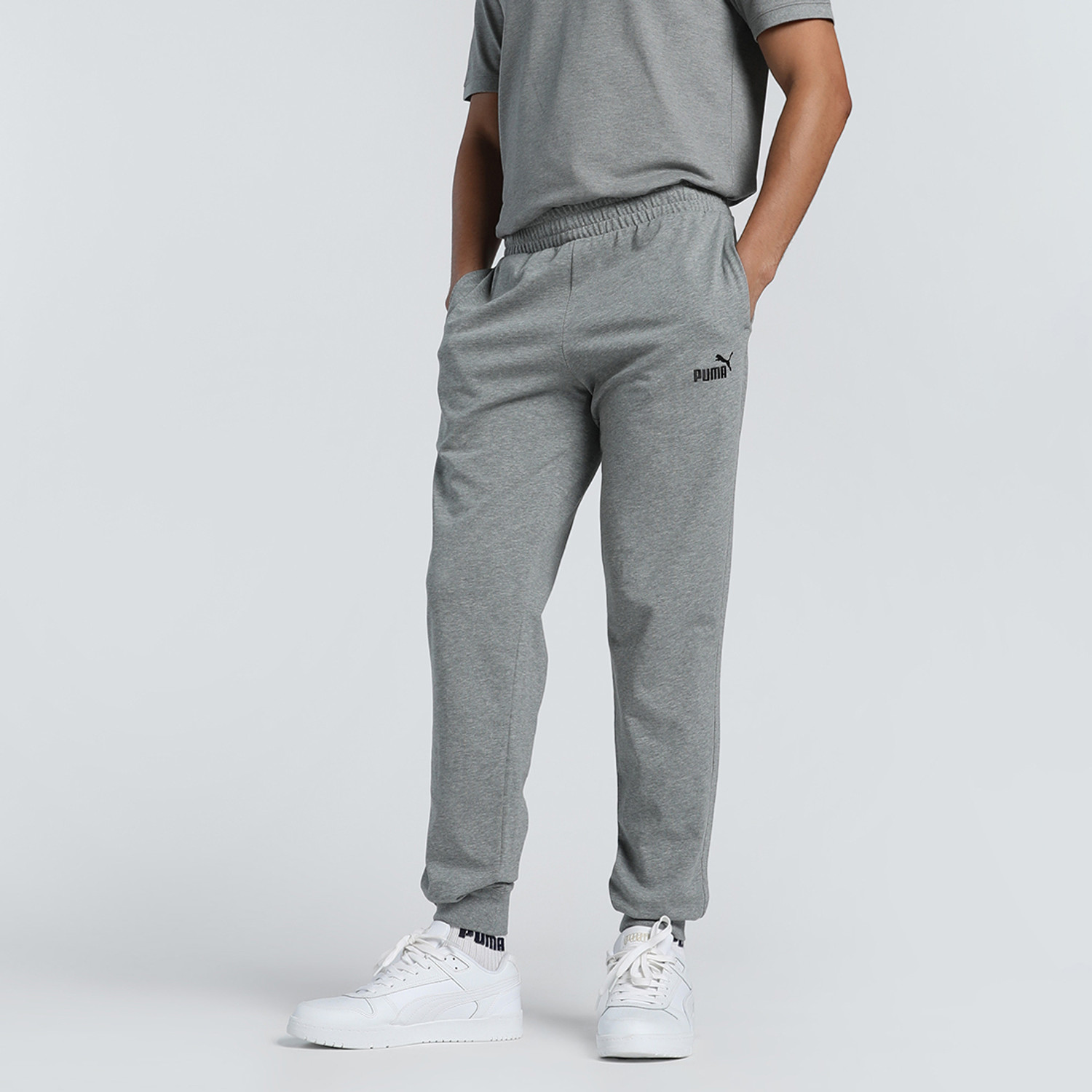 Image of PUMA Solid Men Grey Track Pants