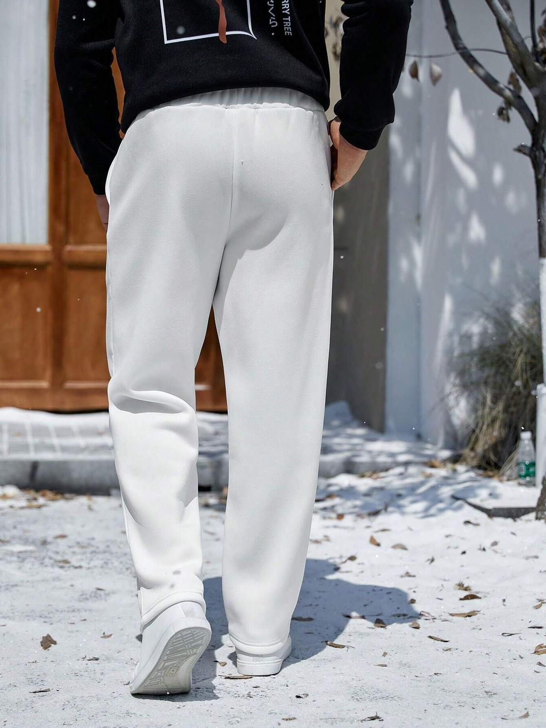Image of Dockstreet Loose Fit Men White Trousers