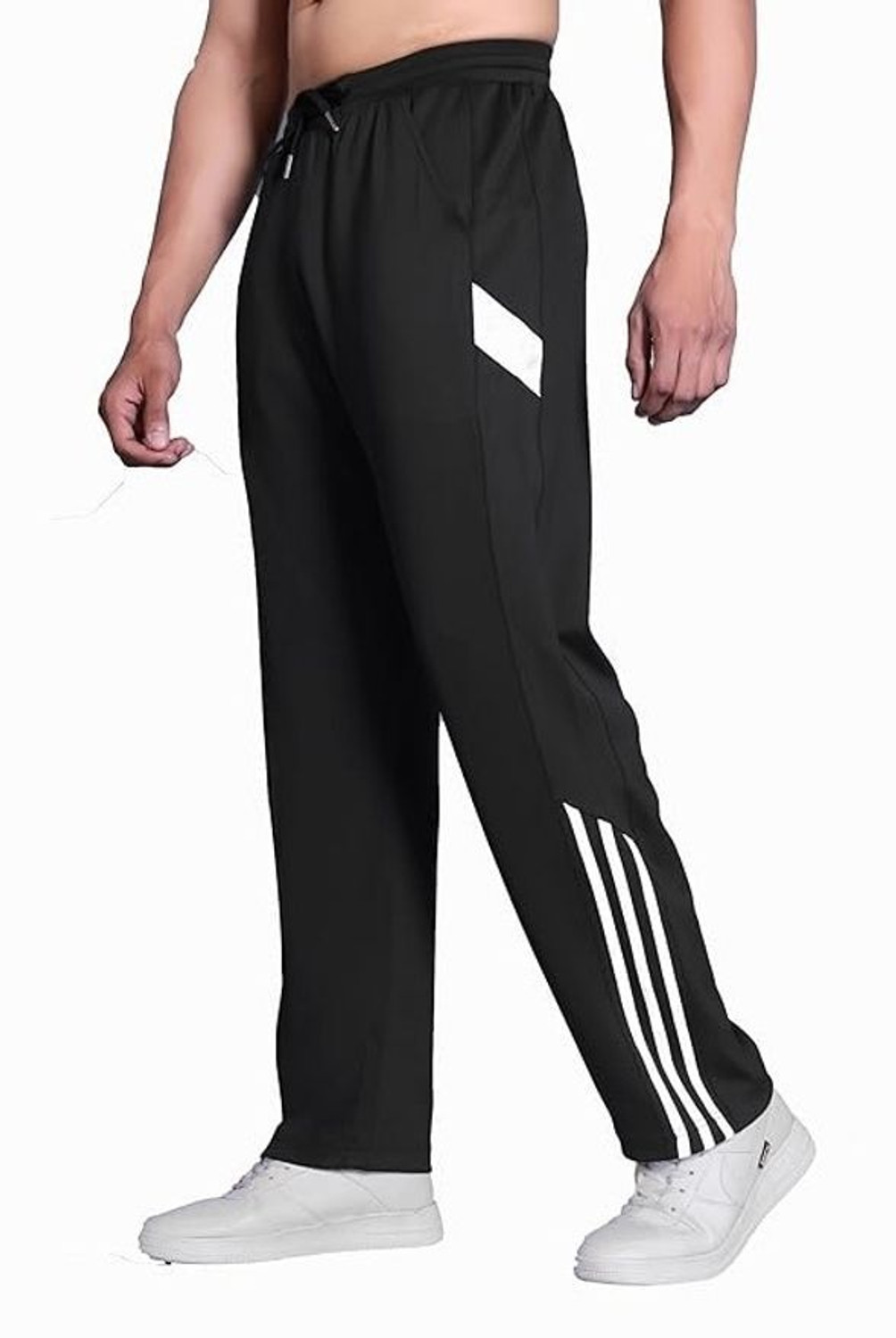 Image of METRONAUT Striped Men Black Track Pants