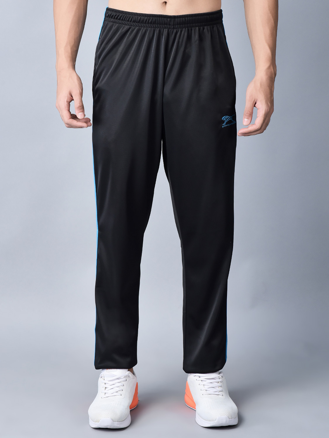 Image of Shiv Naresh Striped Men Black Track Pants